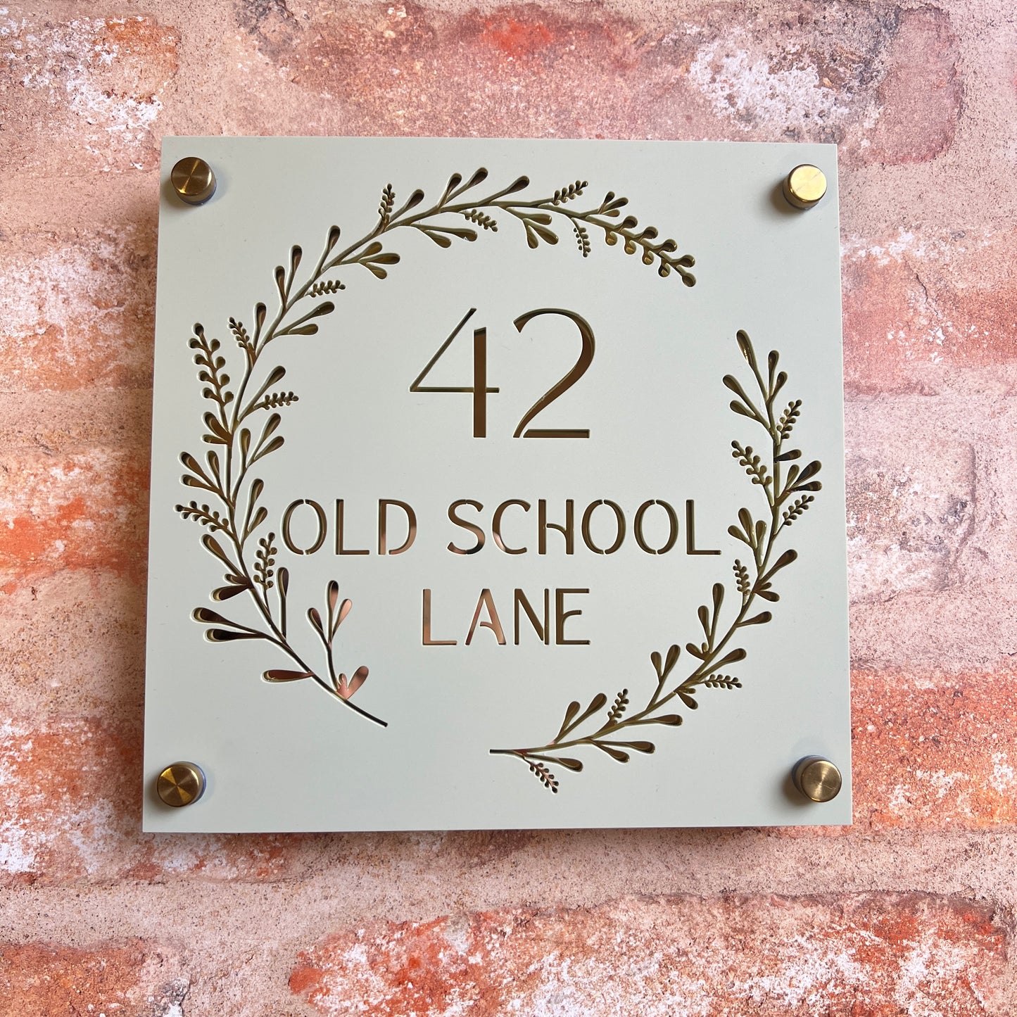 Laurel Wreath House Sign, custom address plaque
