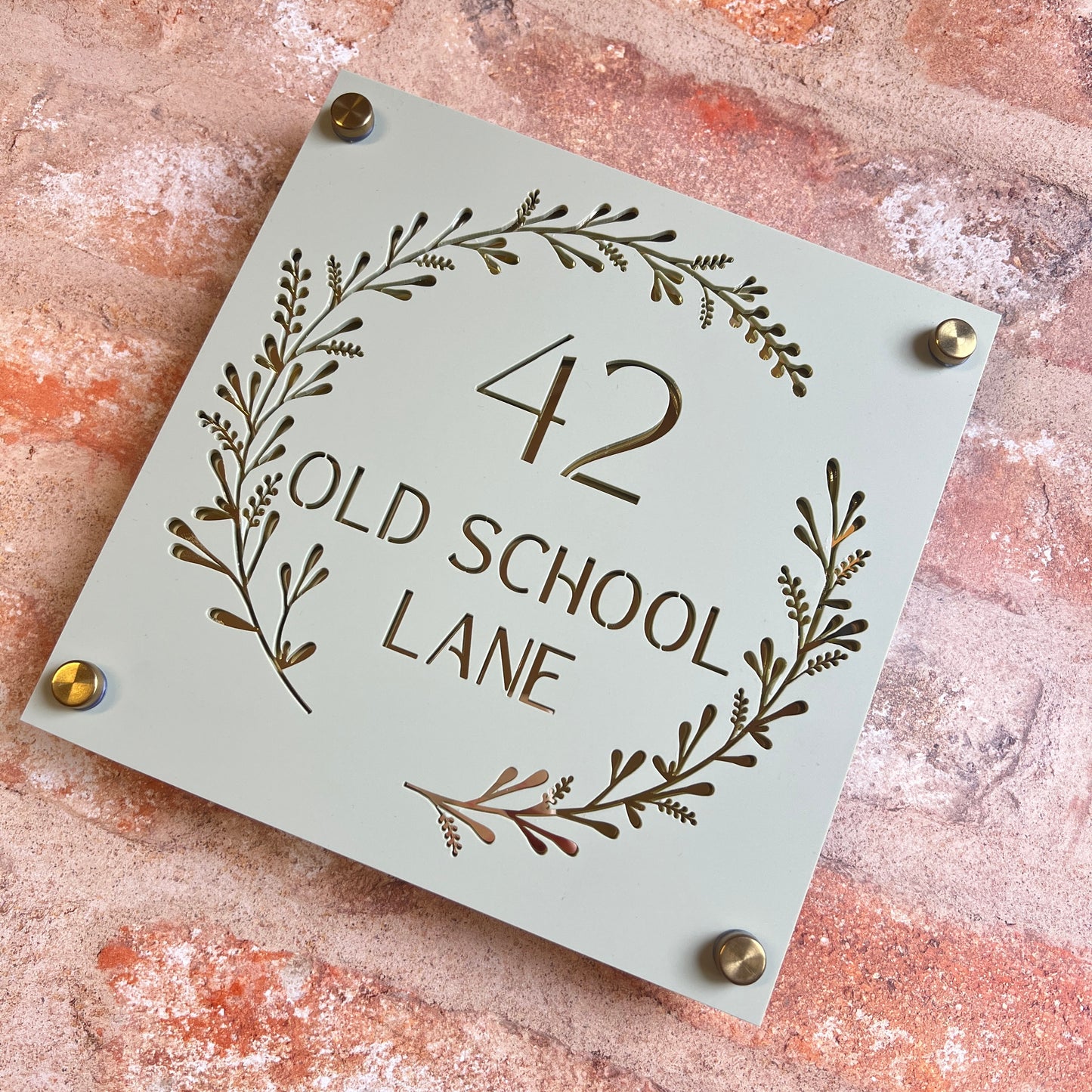 Laurel Wreath House Sign, custom address plaque