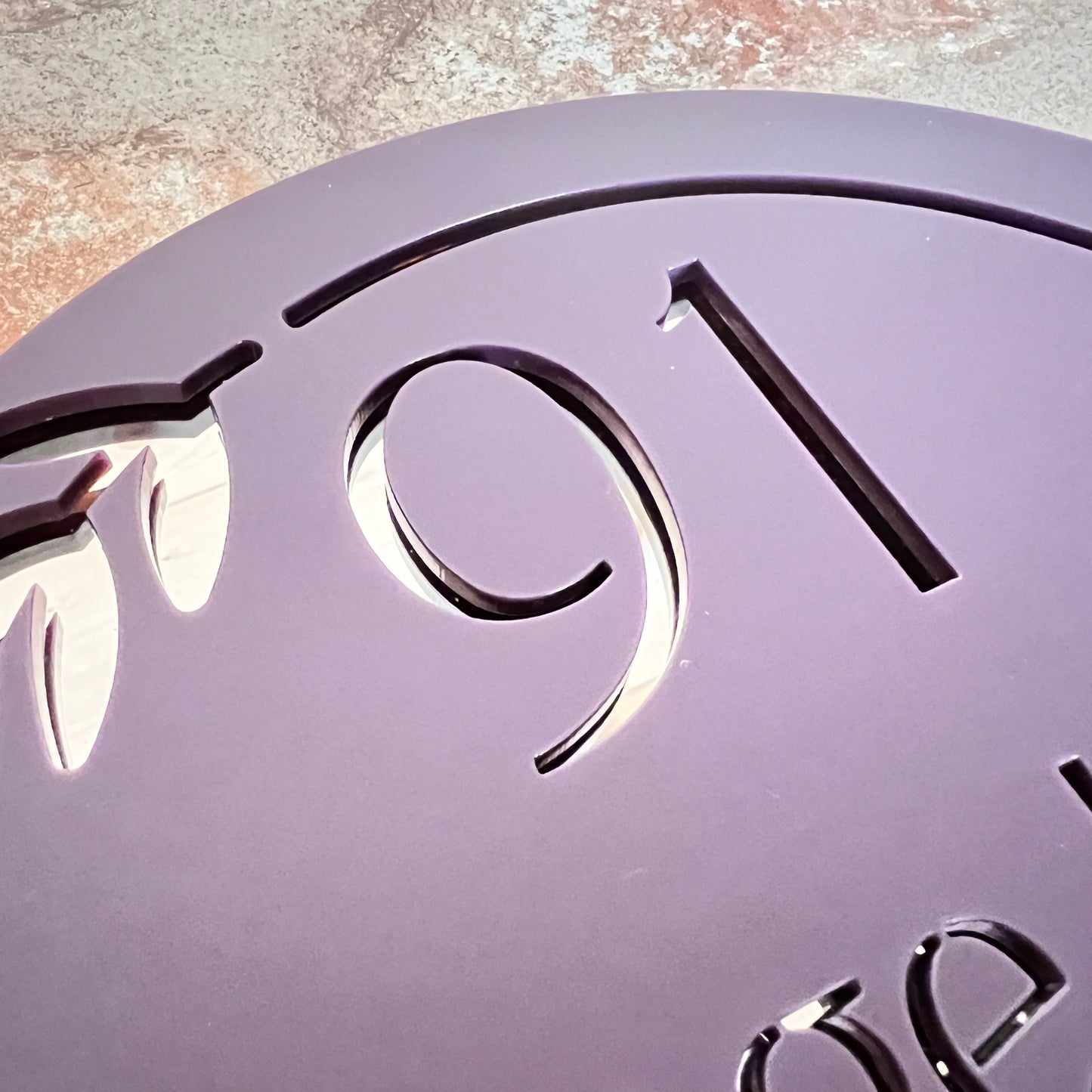 Round Wreath House Sign, custom address plaque
