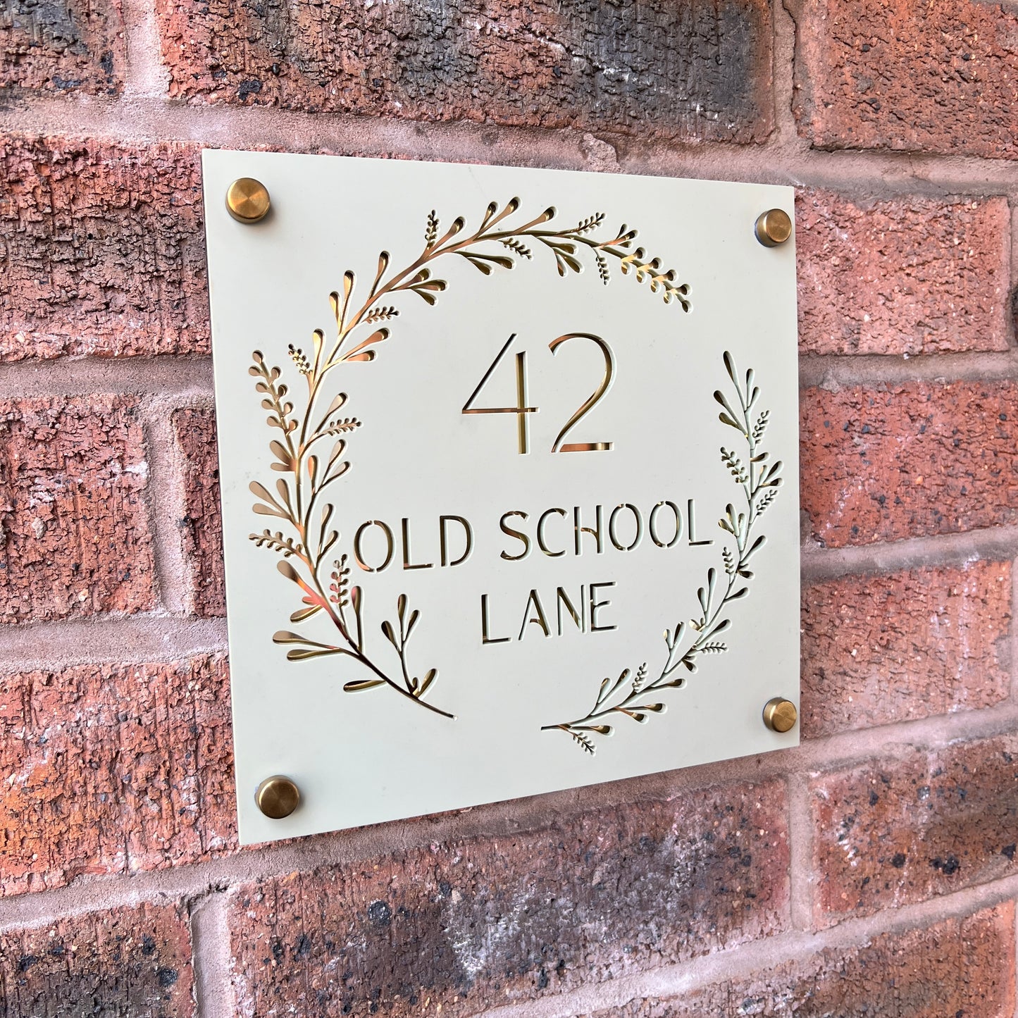 Laurel Wreath House Sign, custom address plaque
