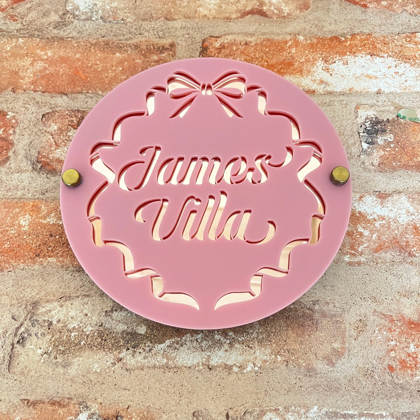 Round Ribbon House Sign, custom address plaque