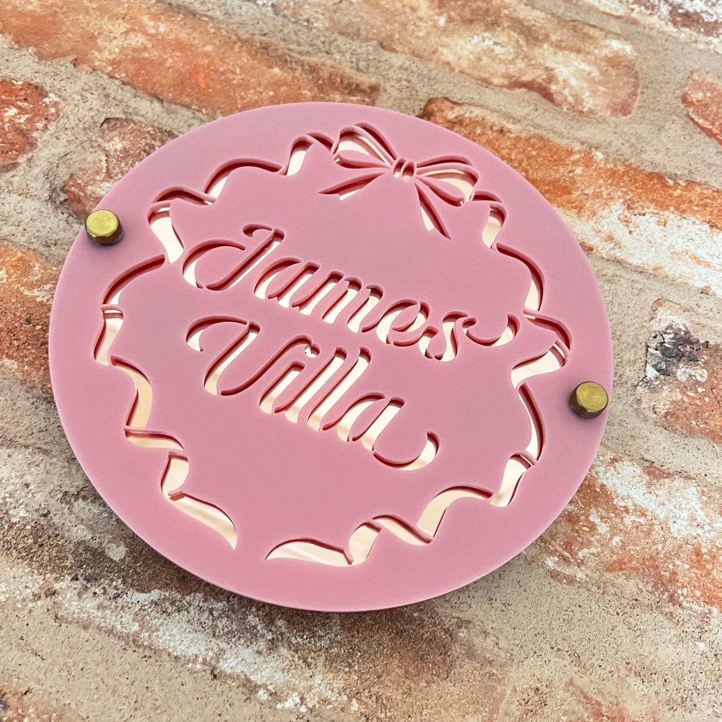 Round Ribbon House Sign, custom address plaque