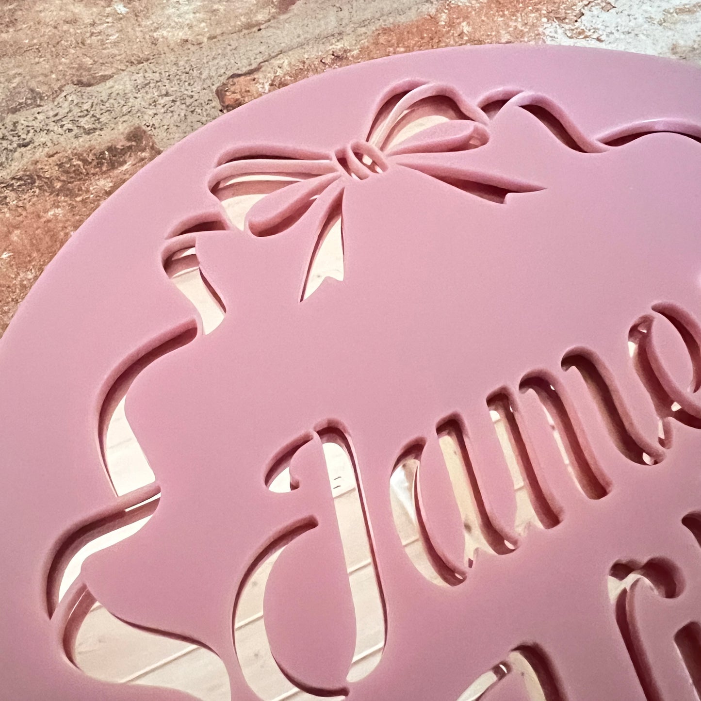 Round Ribbon House Sign, custom address plaque