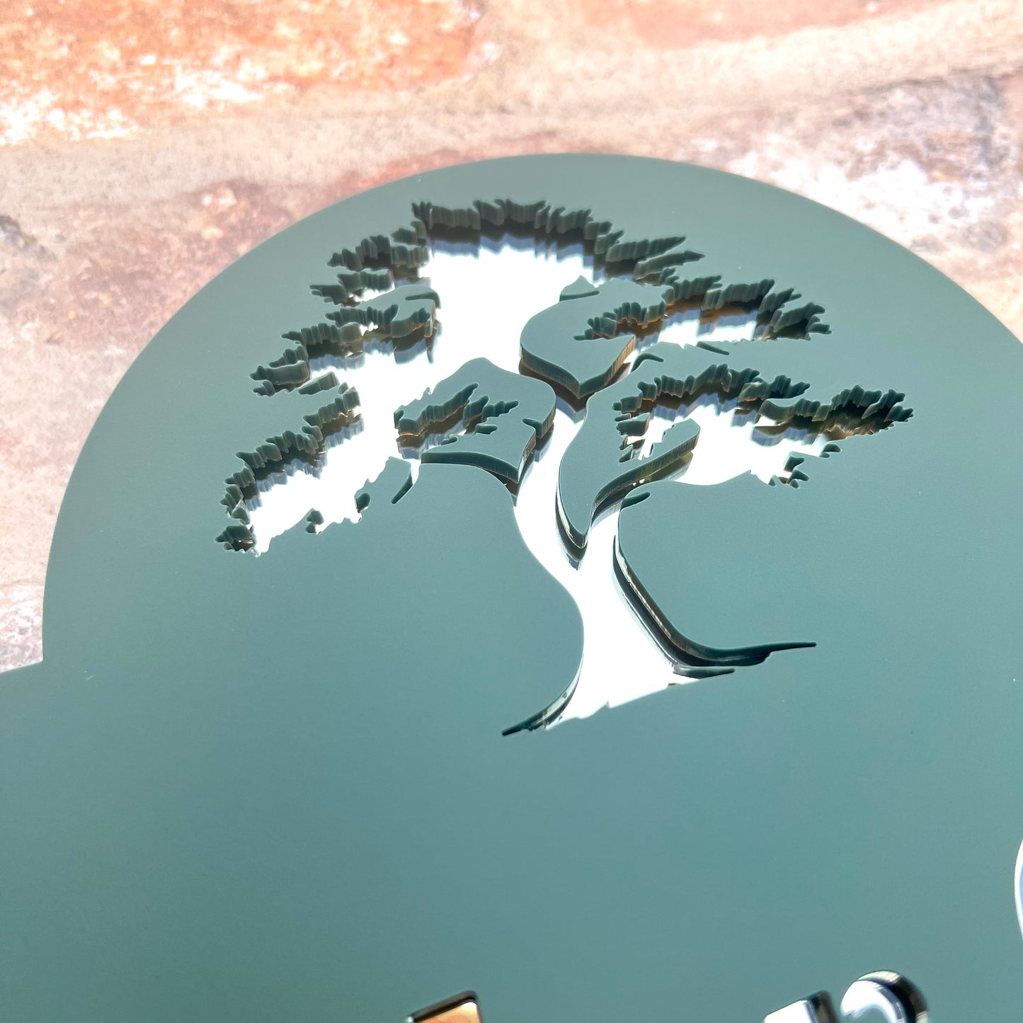 Cedar Tree House Sign, custom address plaque