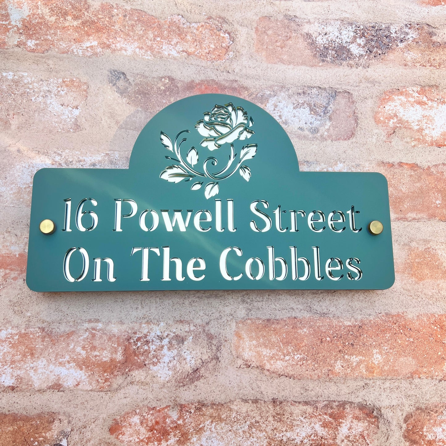 Rose Emblem House Sign, custom address plaque