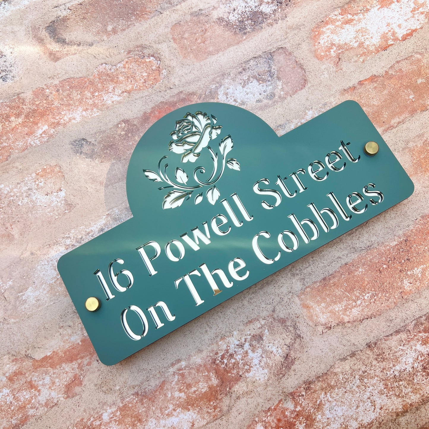 Rose Emblem House Sign, custom address plaque