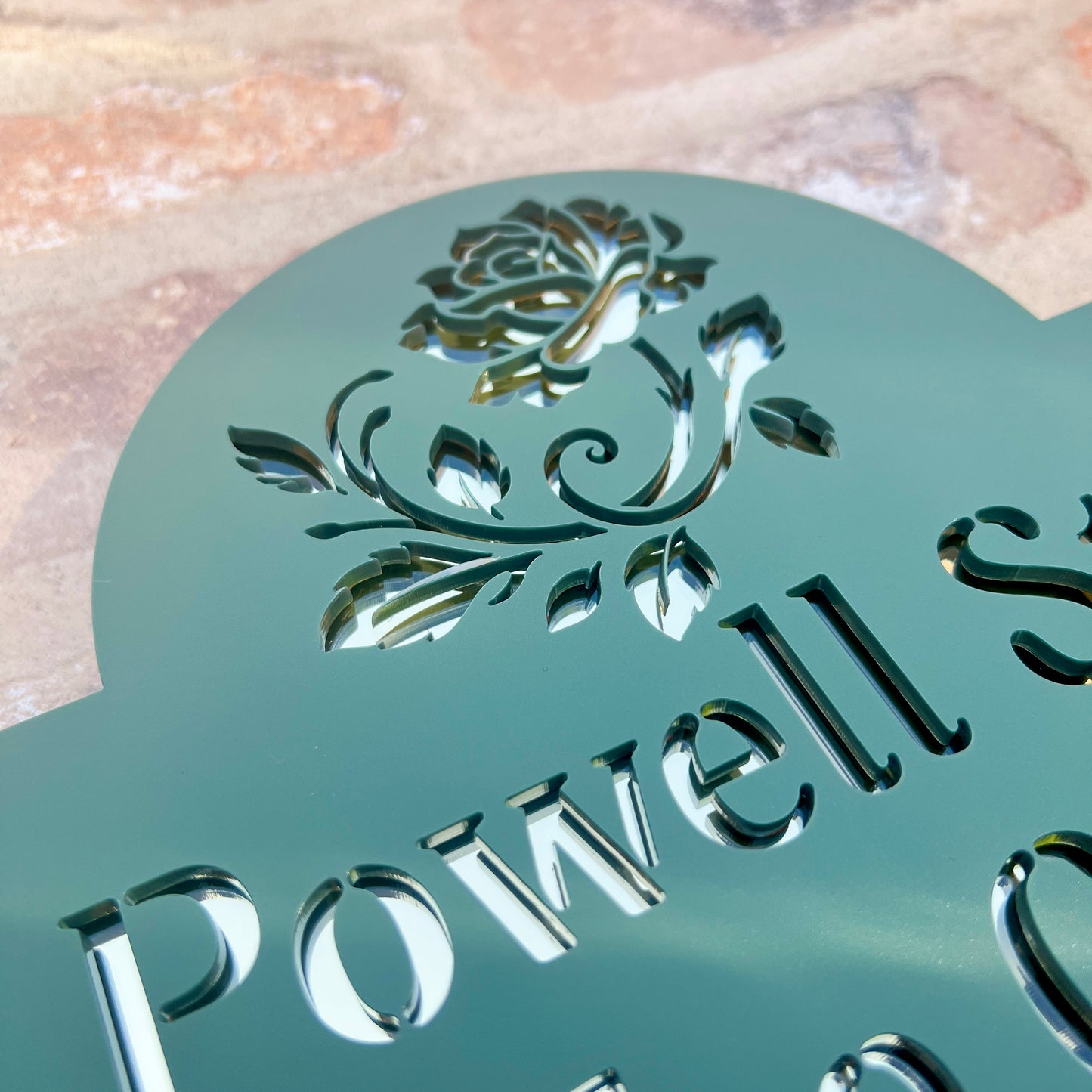 Rose Emblem House Sign, custom address plaque