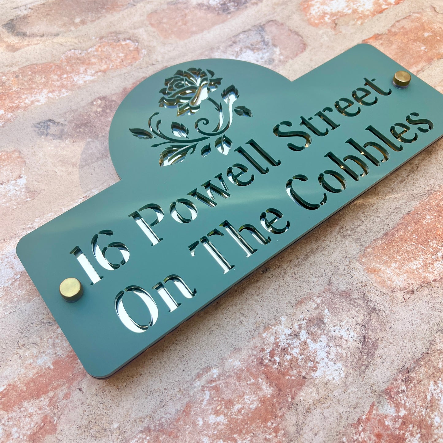 Rose Emblem House Sign, custom address plaque