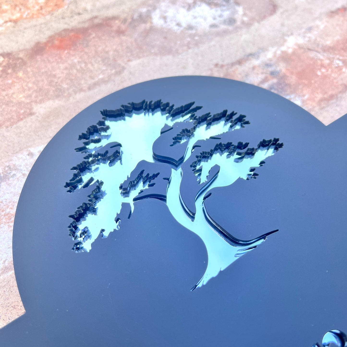 Cedar Tree House Sign, custom address plaque