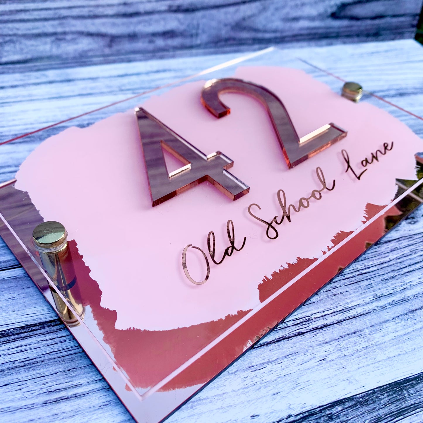 Blush Pink House Sign, custom address plaque