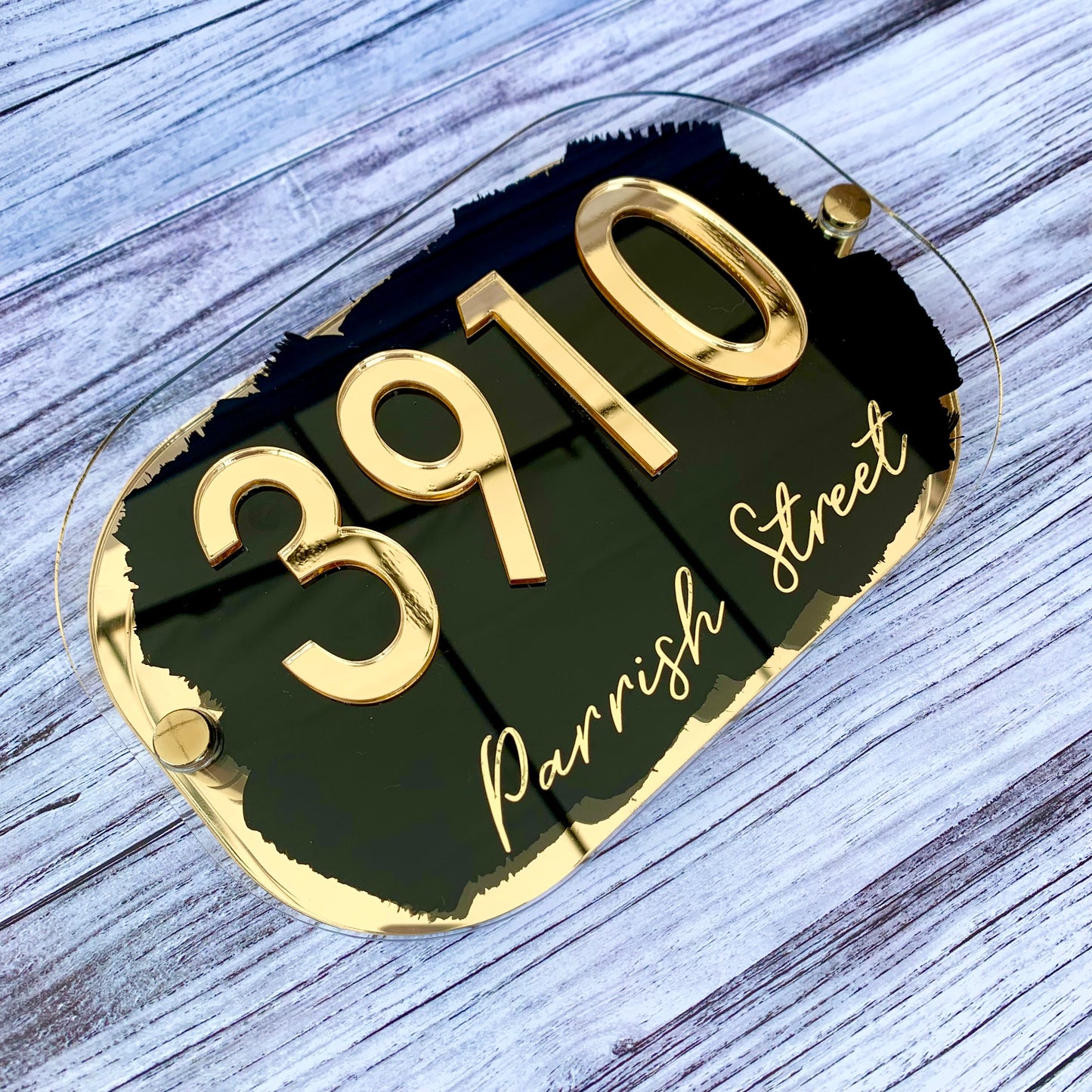 Black House Sign, custom address plaque