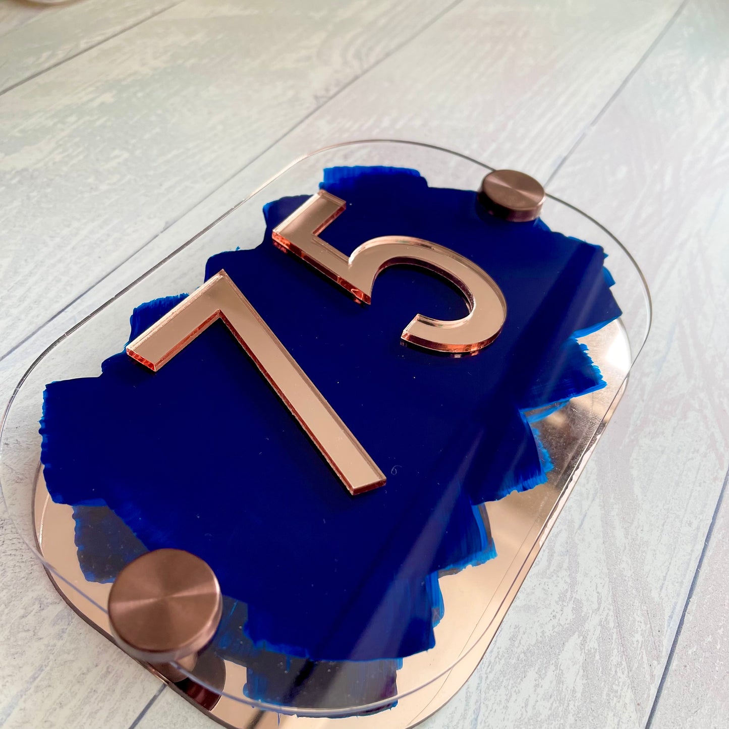Navy Blue House Sign, custom address plaque
