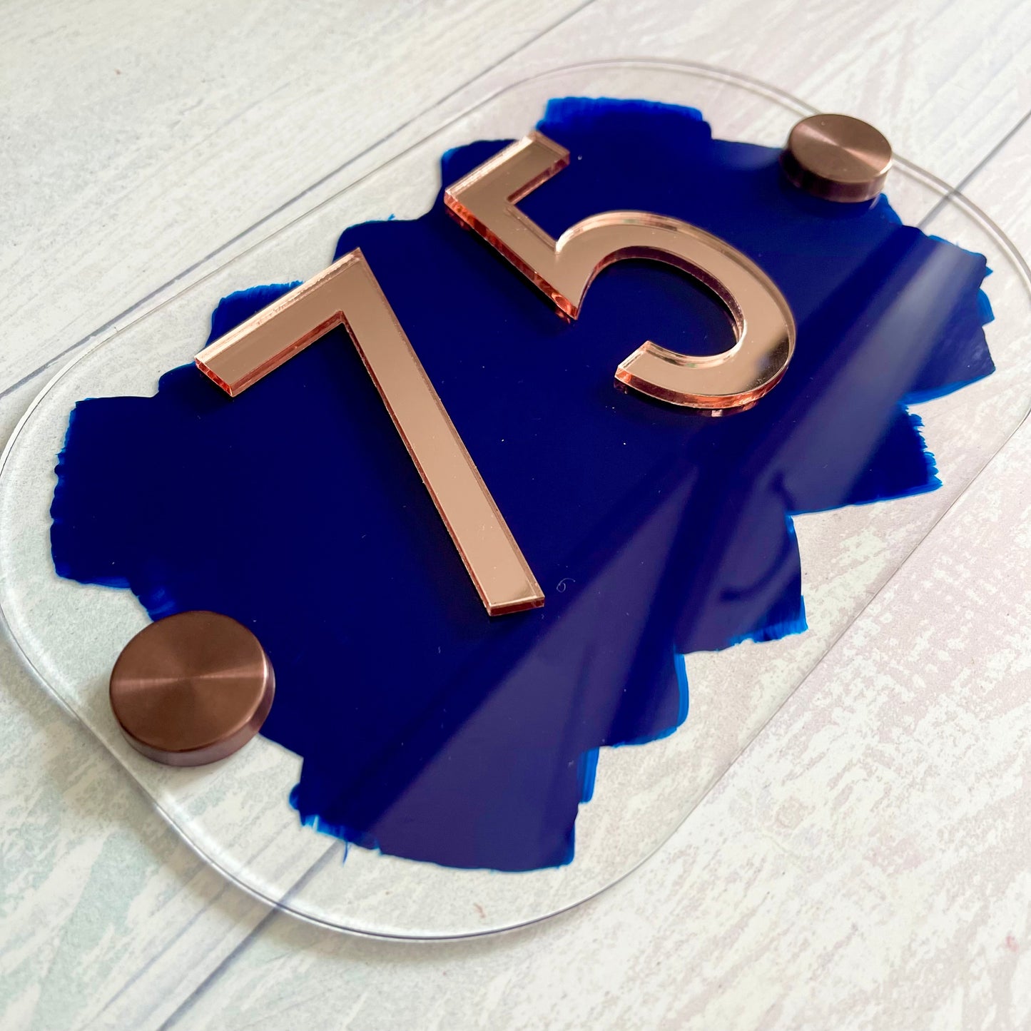 Navy Blue House Sign, custom address plaque
