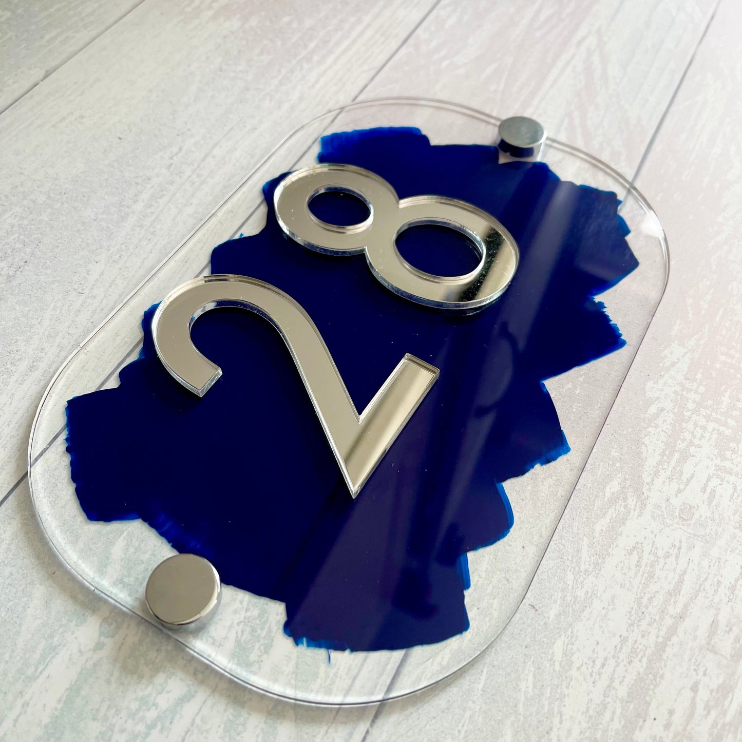 Navy Blue House Sign, custom address plaque