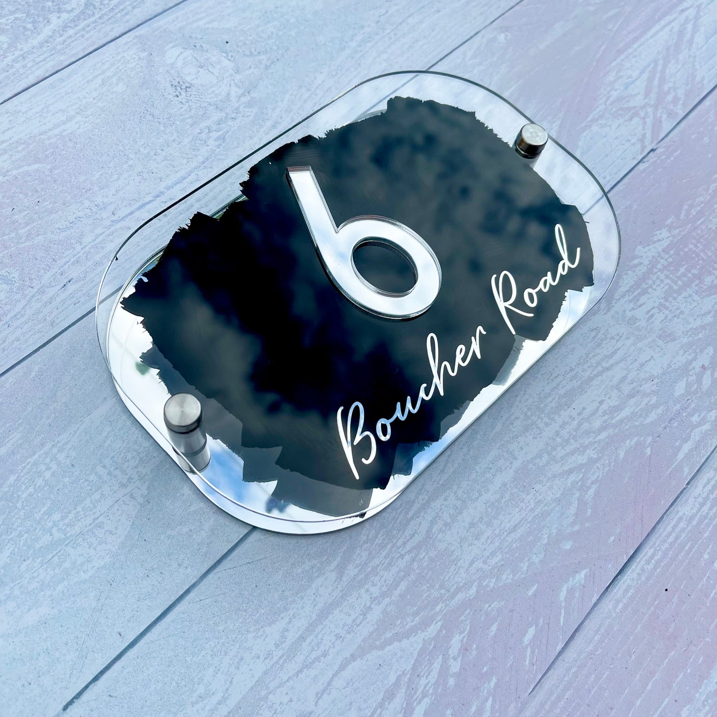 Black House Sign, custom address plaque