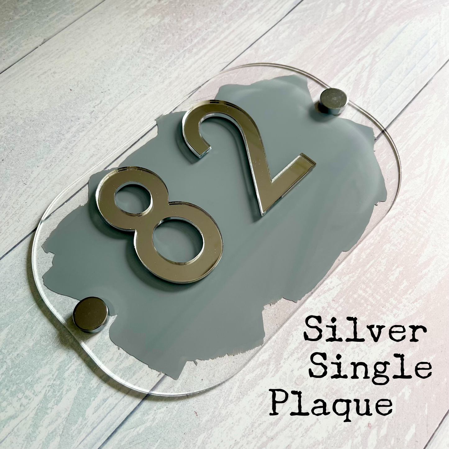 Grey House Sign, custom address plaque