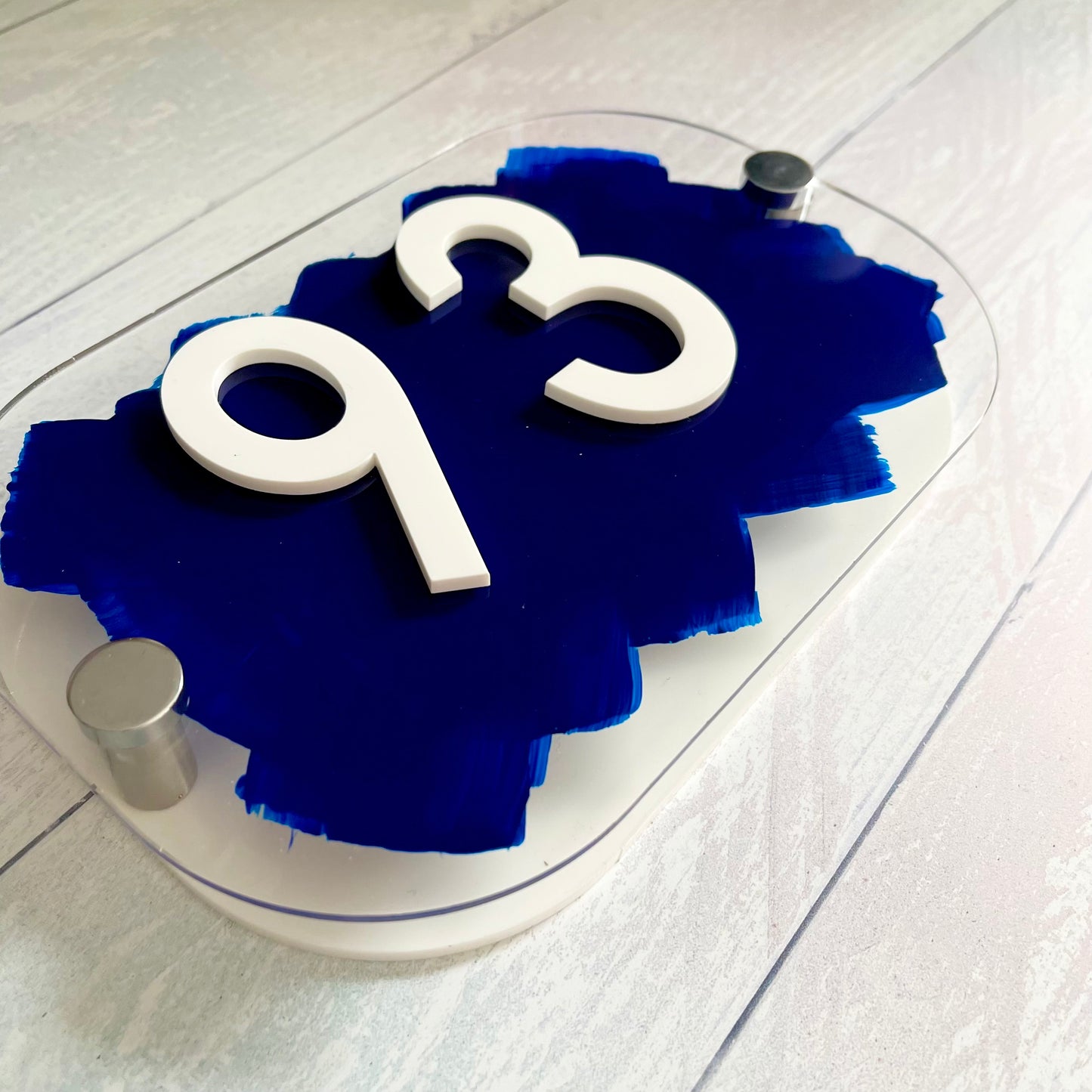 Navy Blue House Sign, custom address plaque