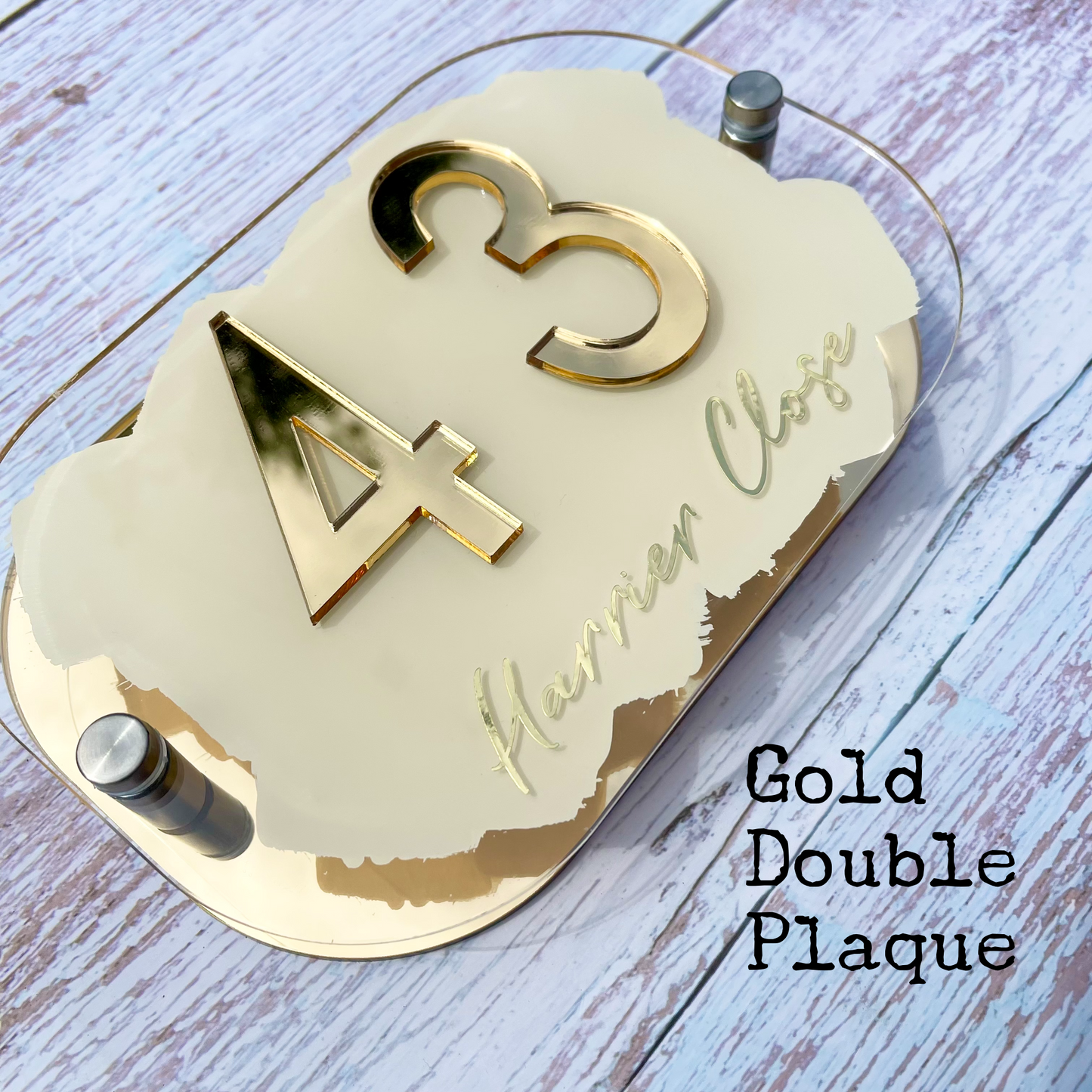 Cream House Sign, custom address plaque