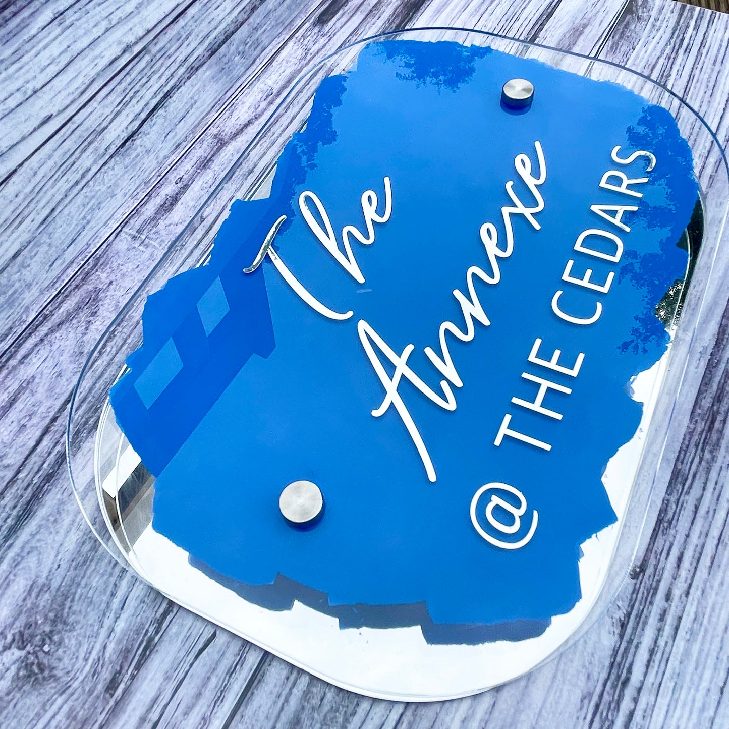 Royal Blue House Sign, custom address plaque