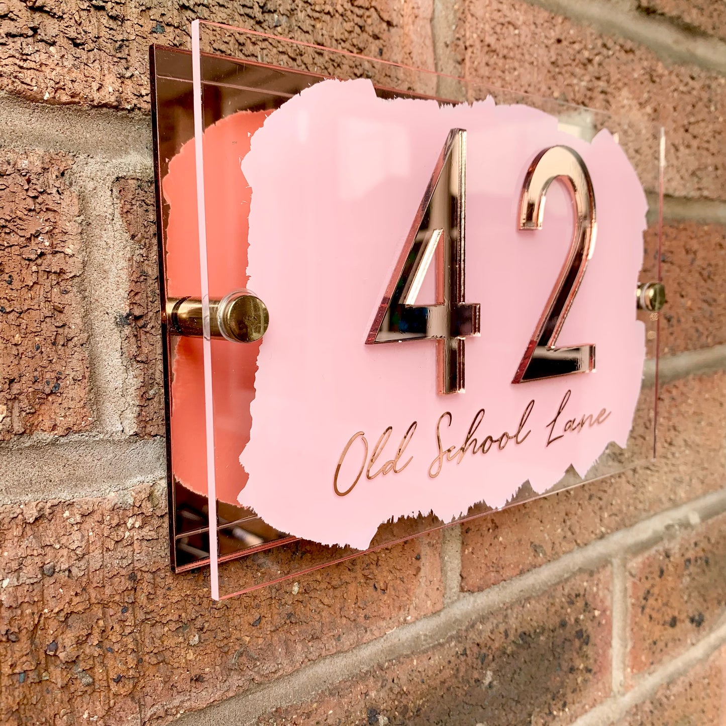 Blush Pink House Sign, custom address plaque
