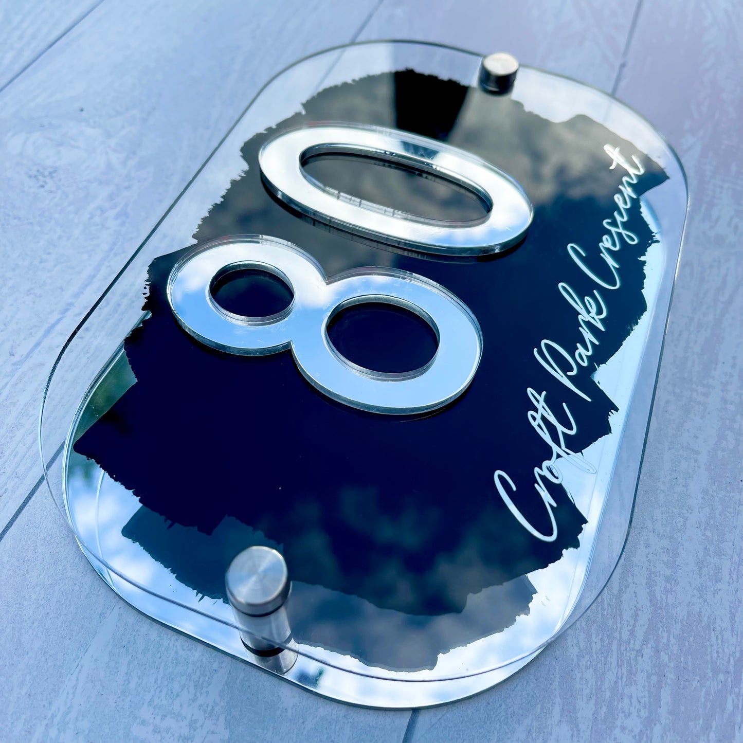 Black House Sign, custom address plaque