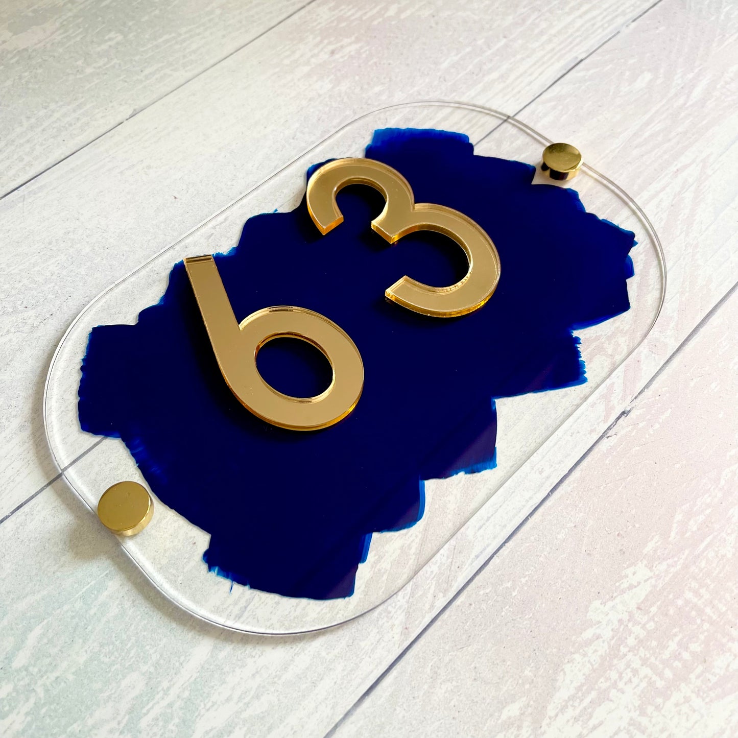 Navy Blue House Sign, custom address plaque