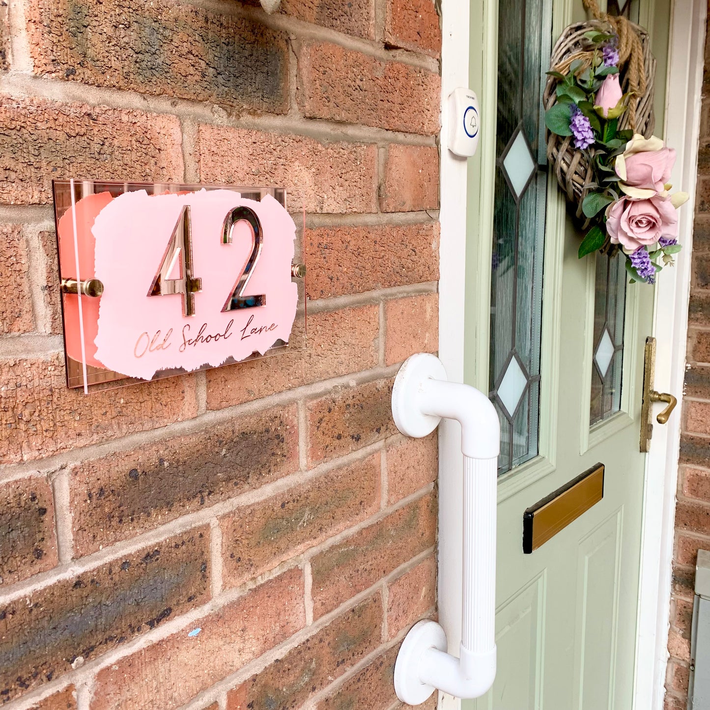 Blush Pink House Sign, custom address plaque