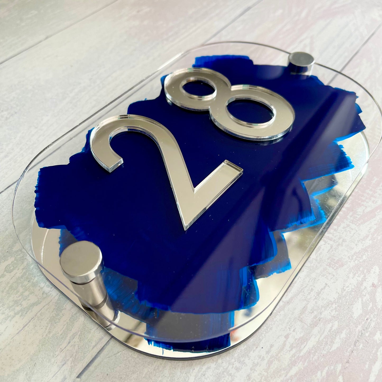 Navy Blue House Sign, custom address plaque