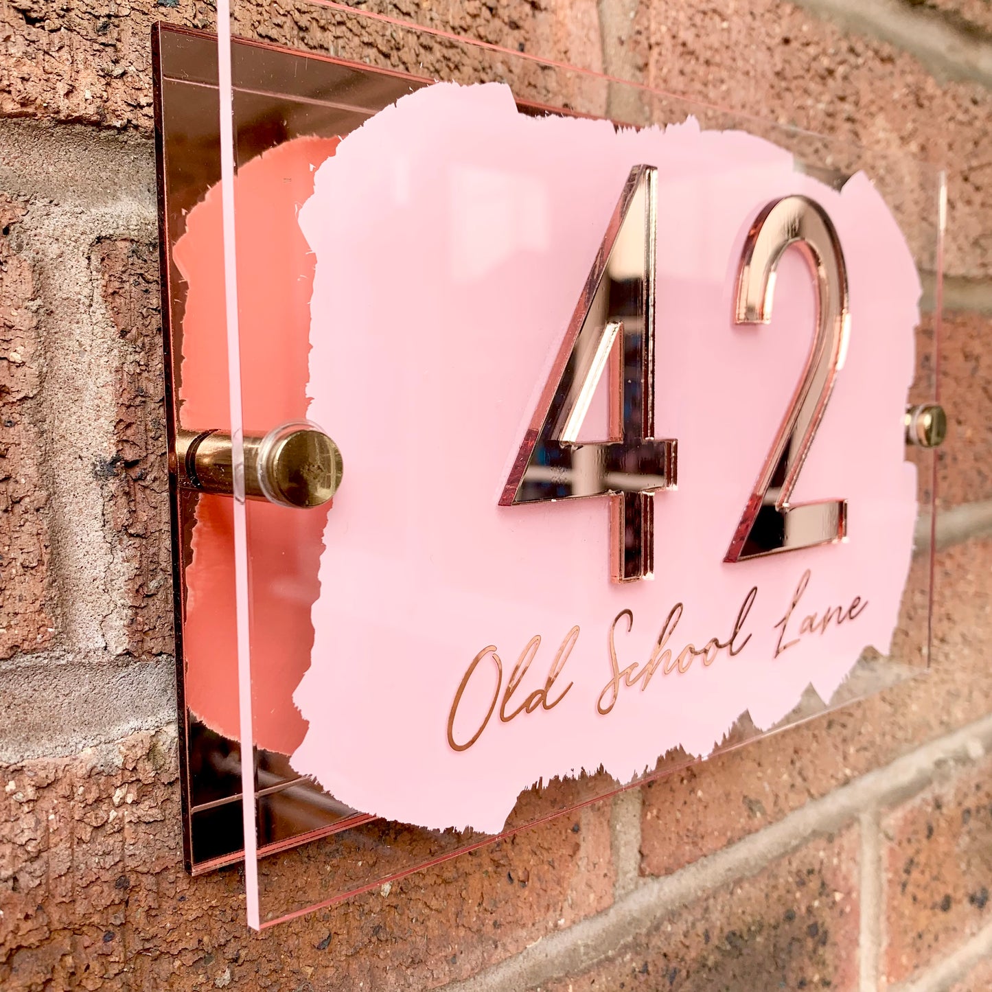 Blush Pink House Sign, custom address plaque