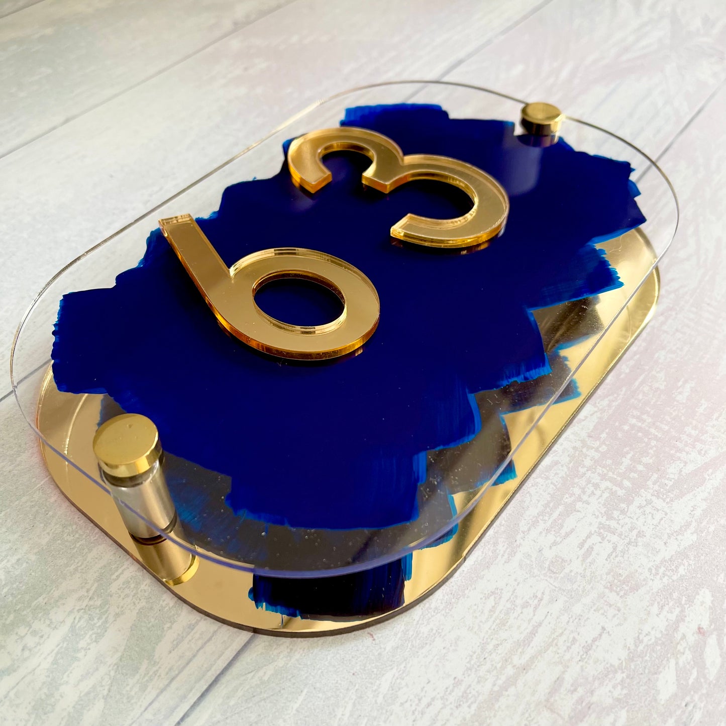 Navy Blue House Sign, custom address plaque