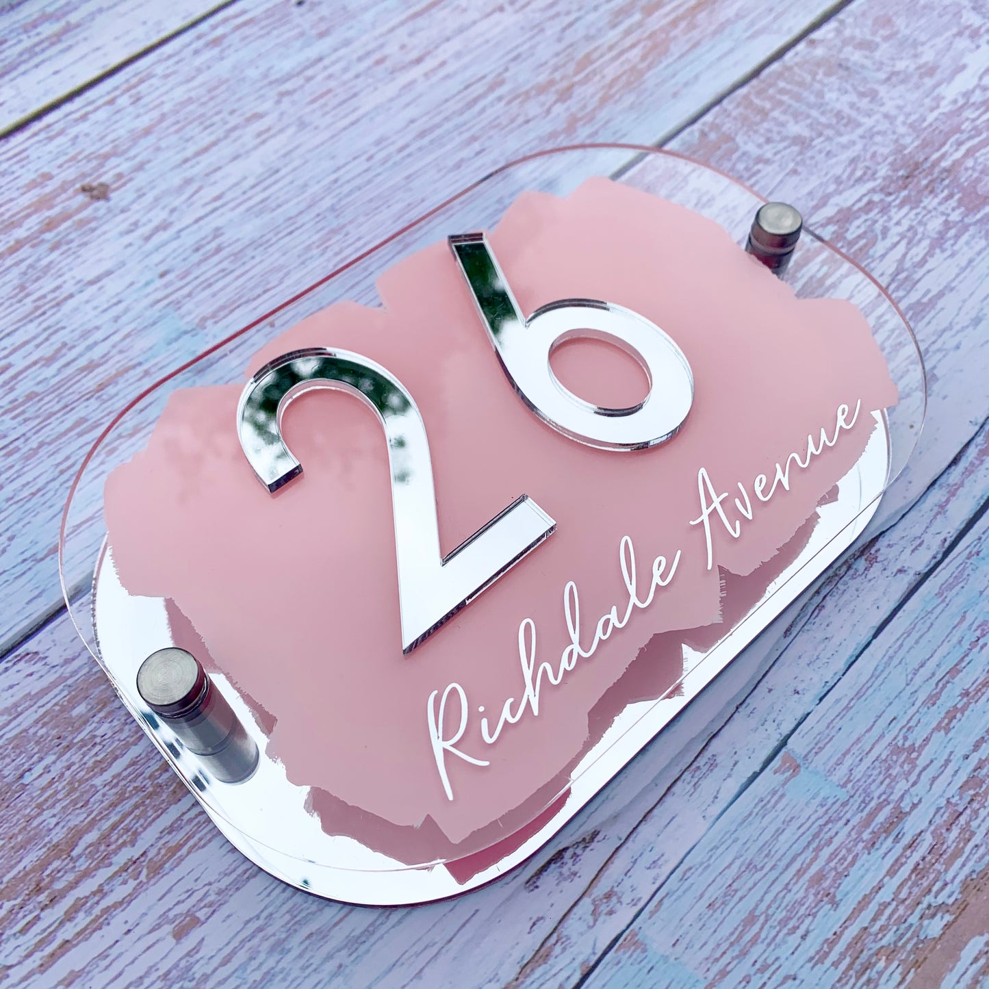 Blush Pink House Sign, custom address plaque