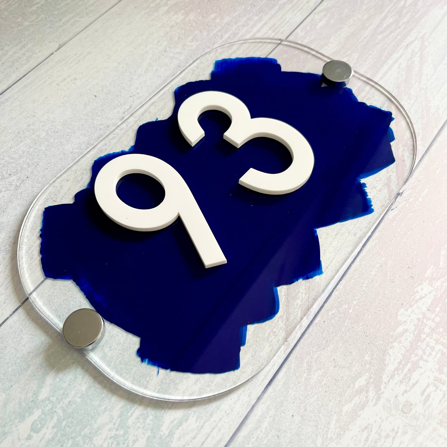 Navy Blue House Sign, custom address plaque