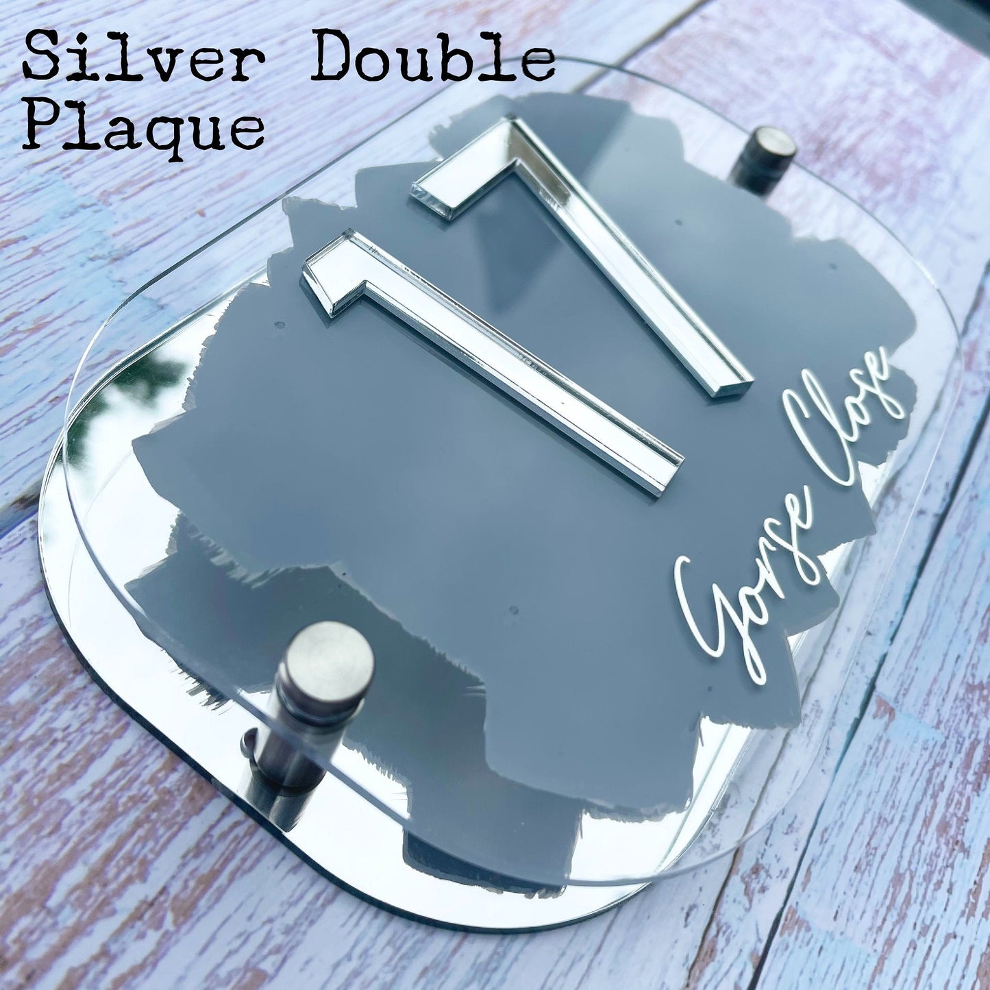 Grey House Sign, custom address plaque