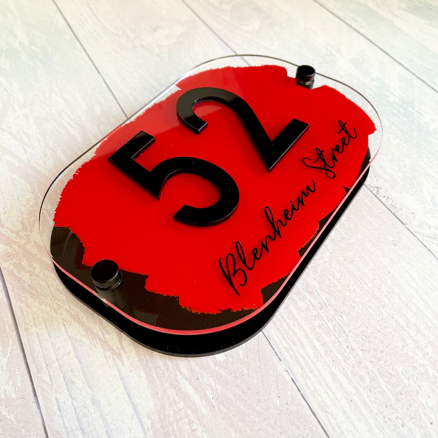 Red House Sign, custom address plaque