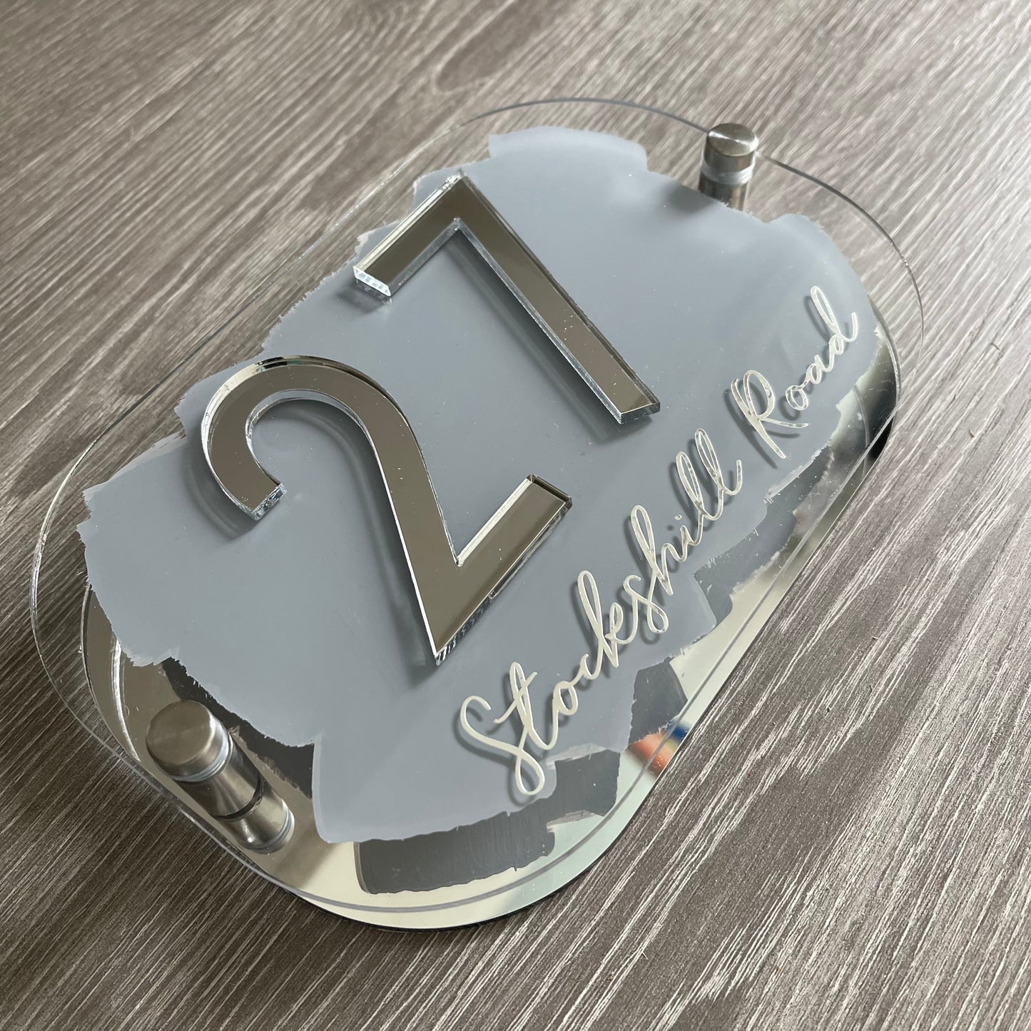 Grey House Sign, custom address plaque