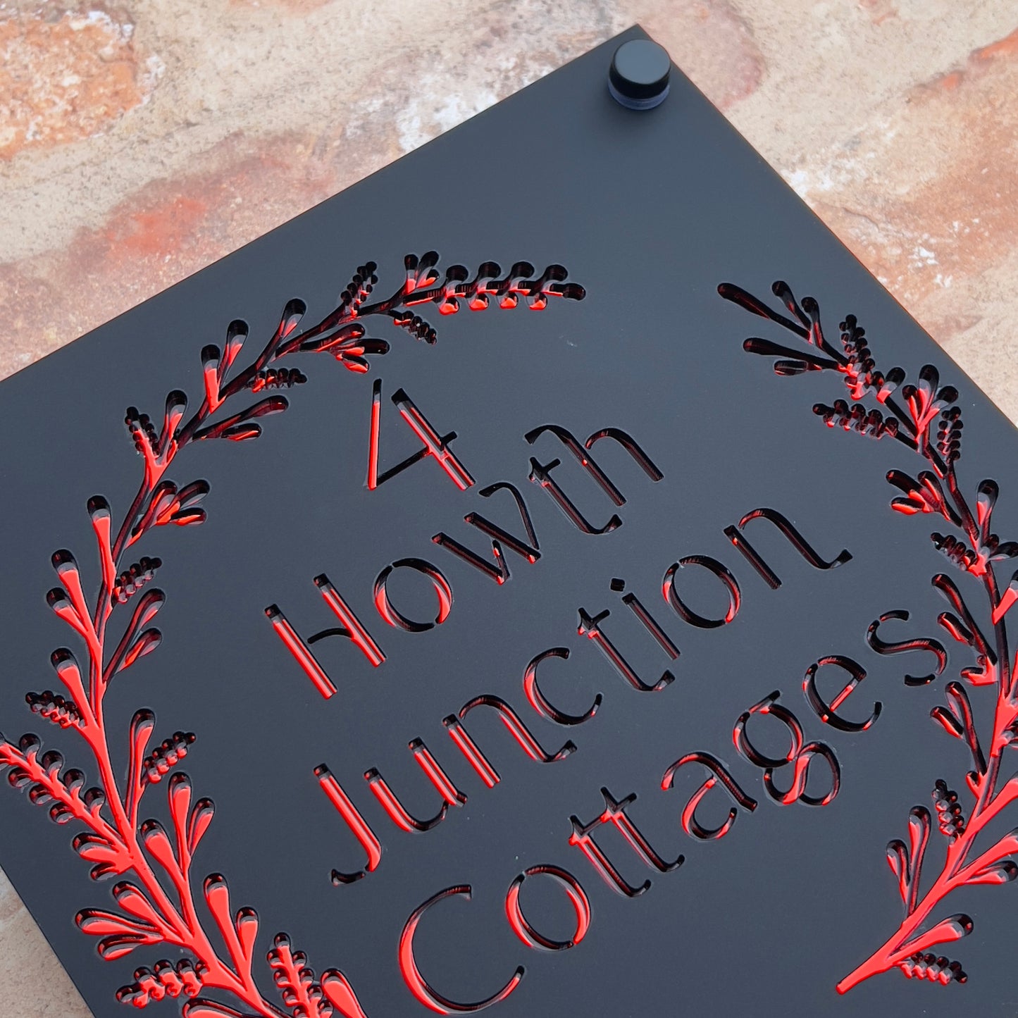 Laurel Wreath House Sign, custom address plaque
