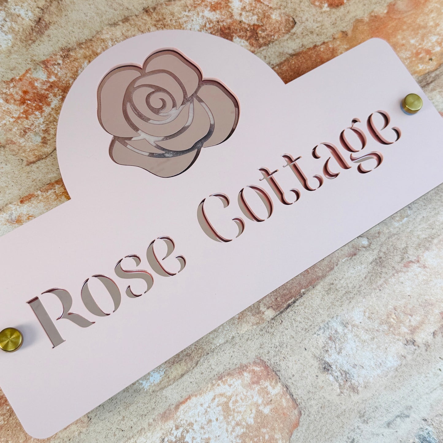 Rose House Sign, custom address plaque