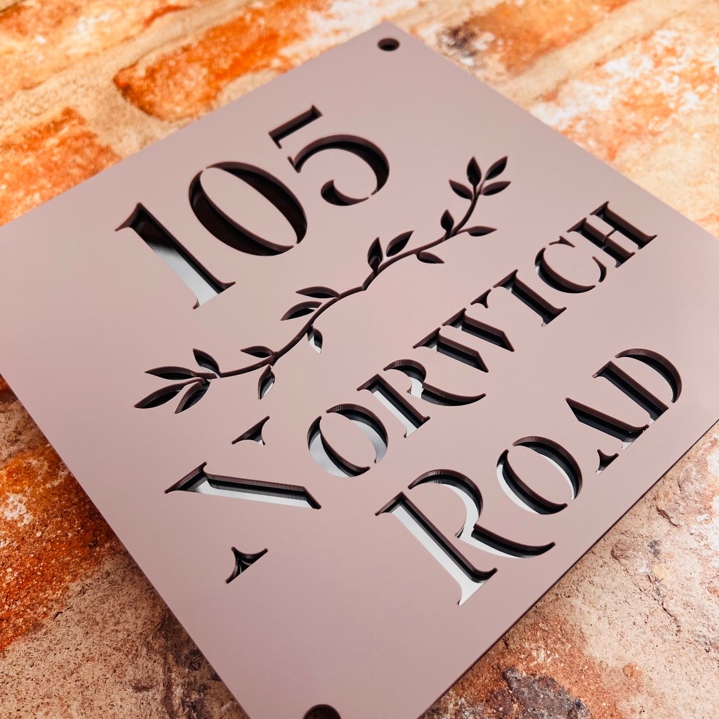 Laurel border House Sign, custom address plaque