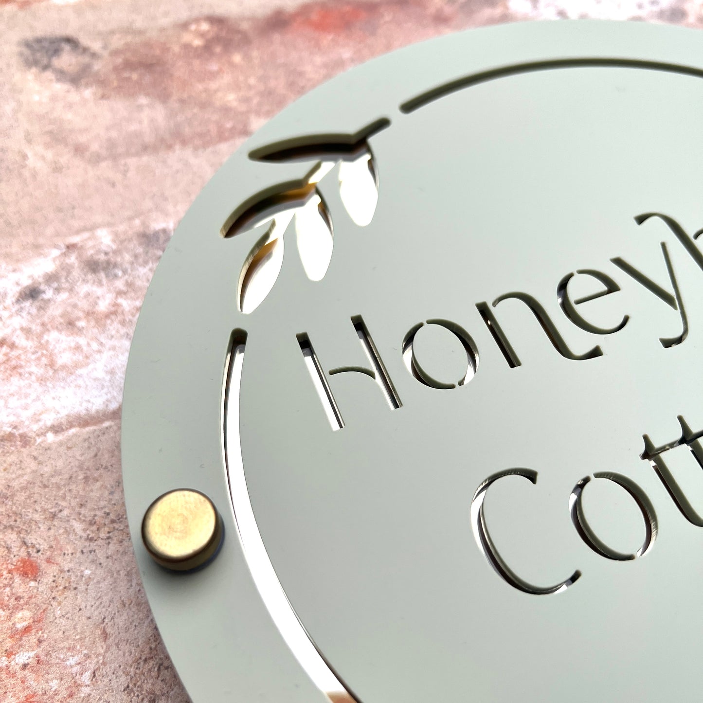Round Wreath House Sign, custom address plaque