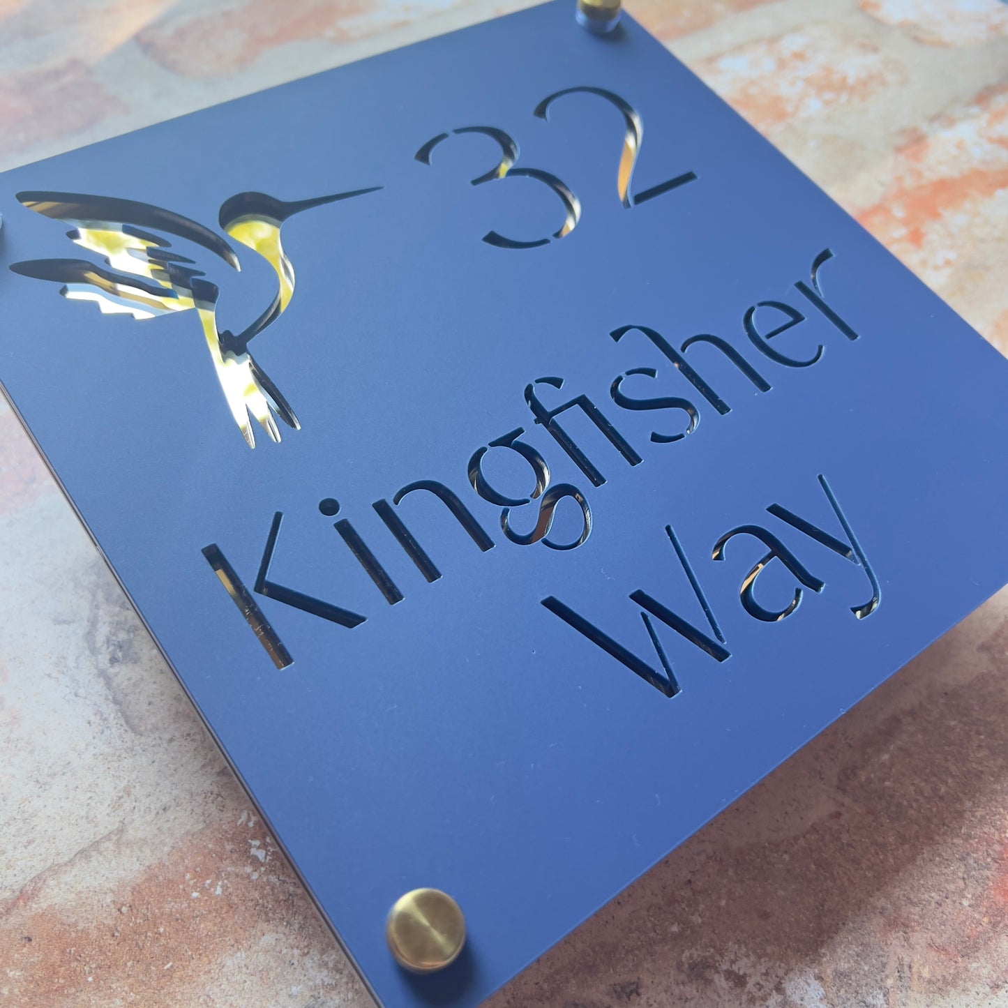 Woodpecker House Sign, custom address plaque