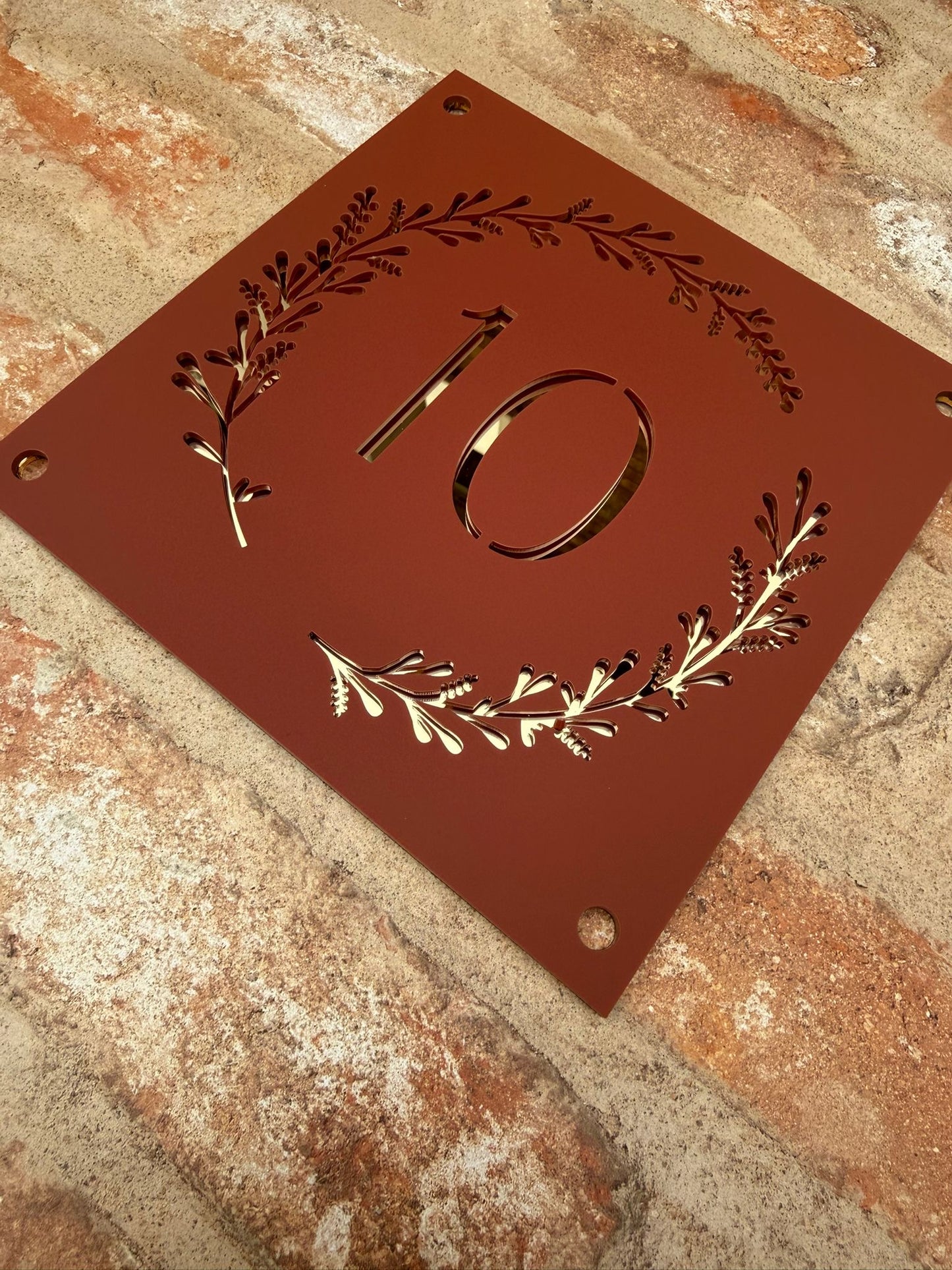 Laurel Wreath House Sign, custom address plaque
