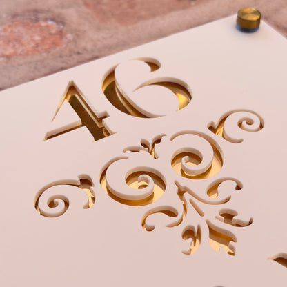Baroque Single Border House Sign, custom address plaque