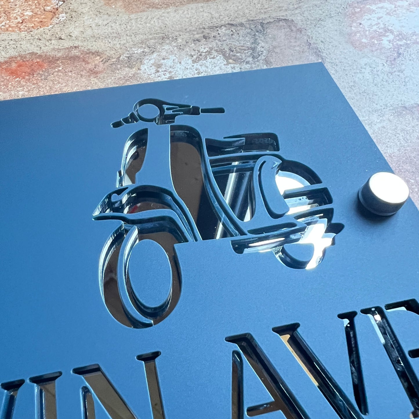 Scooter House Sign, custom address plaque