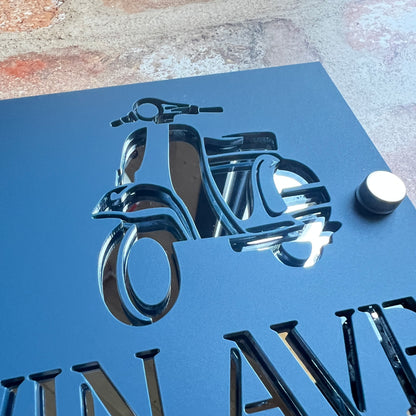 Scooter House Sign, custom address plaque