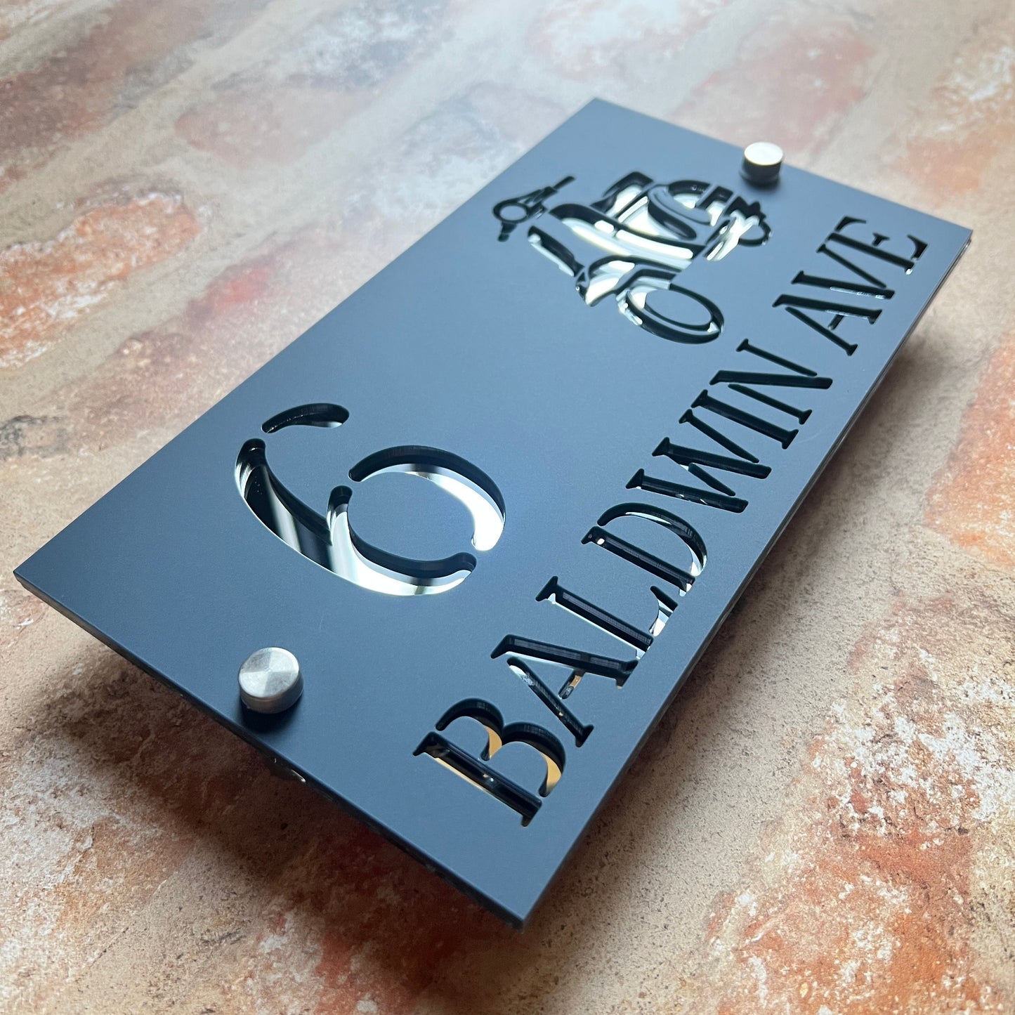 Scooter House Sign, custom address plaque