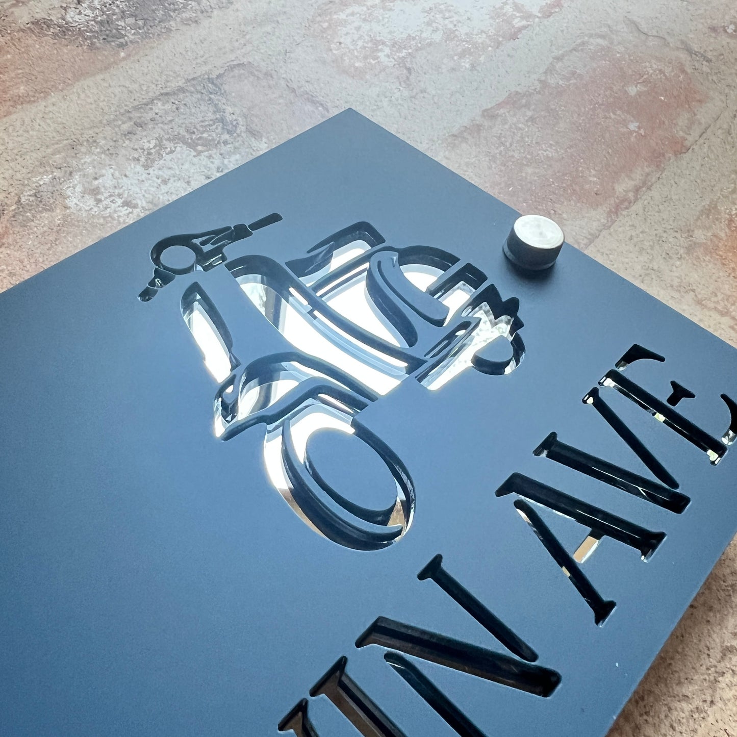 Scooter House Sign, custom address plaque