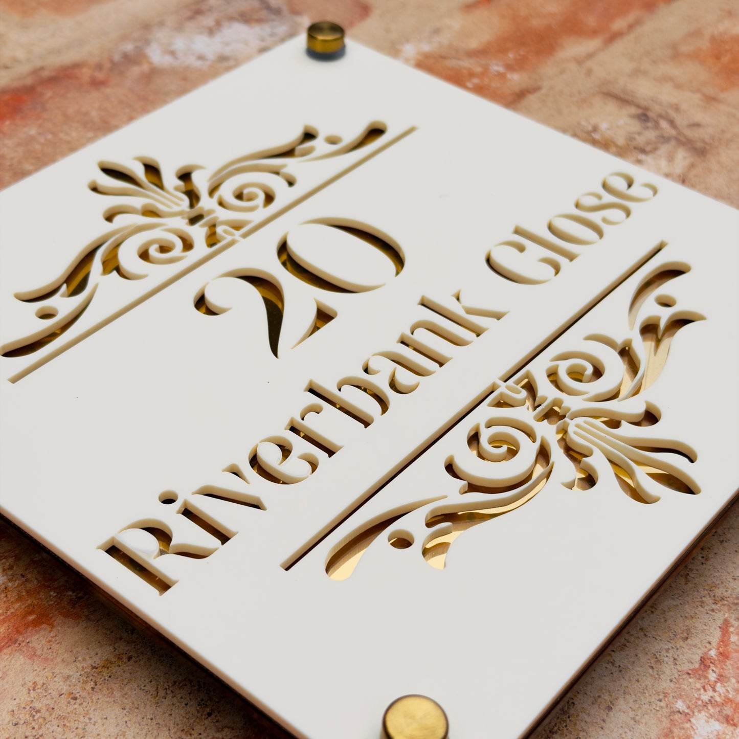 Baroque House Sign, custom address plaque