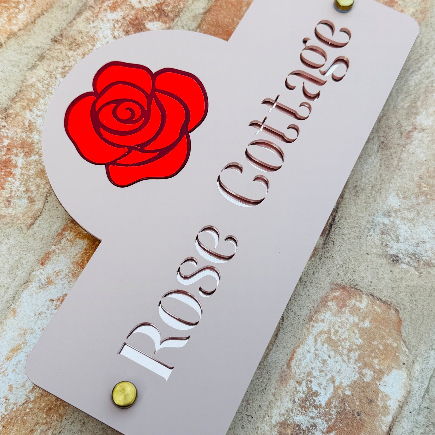 Rose House Sign, custom address plaque