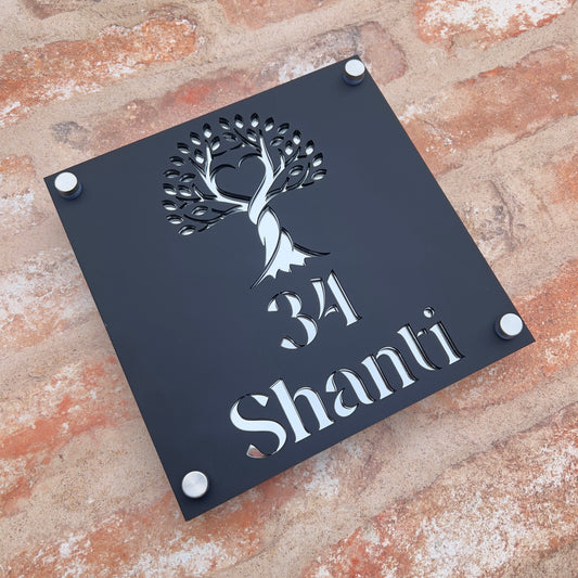 Tree of Life House Sign, custom address plaque