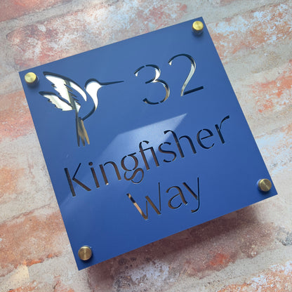 Woodpecker House Sign, custom address plaque